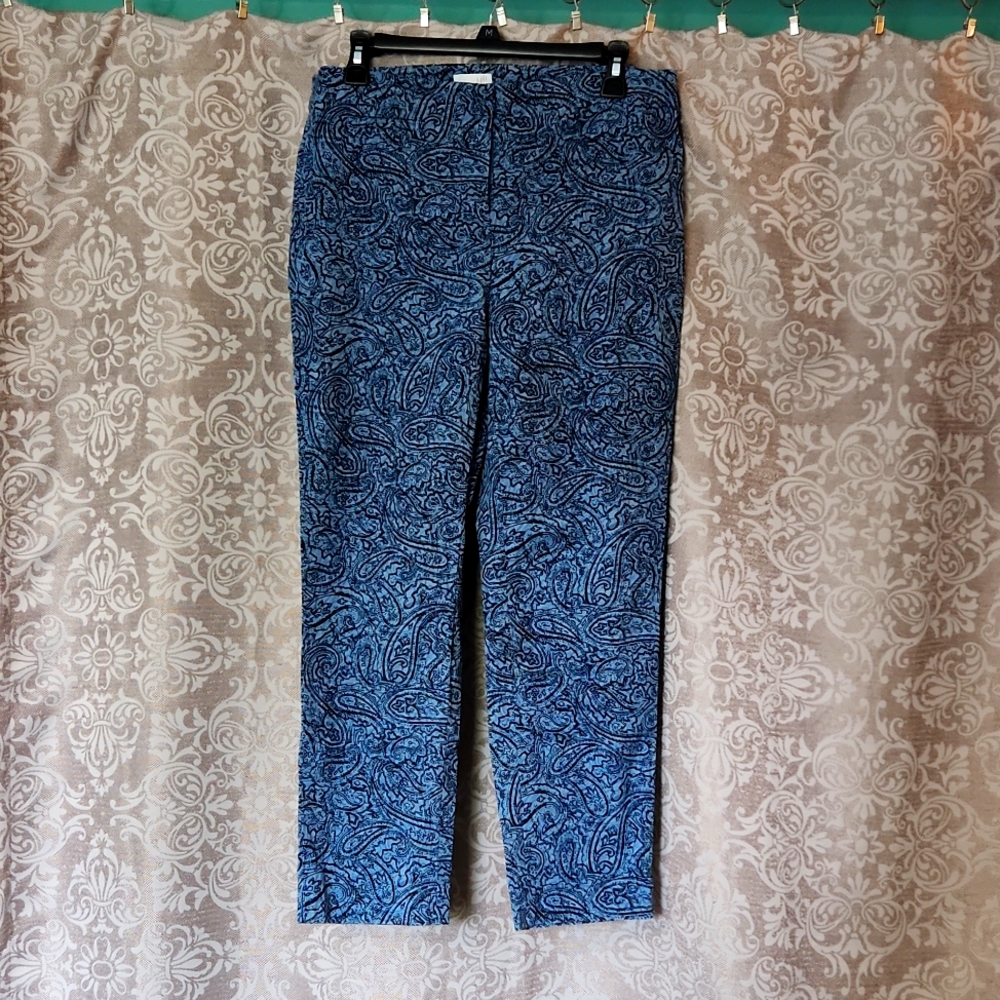 J. Jill Light Blue and Dark Blue Ankle pants with pockets Size 10